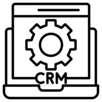 CRM Platform icon line vector illustration