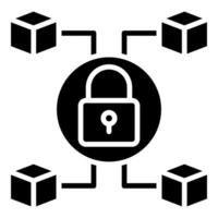 Private Blockchain icon line vector illustration