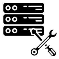 servidor mantenimiento icono línea vector ilustración