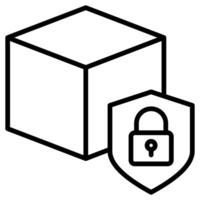 blockchain seguridad icono línea vector ilustración