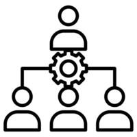 Management Hierarchy icon line vector illustration