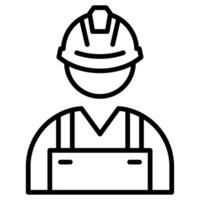 Construction Worker icon line vector illustration