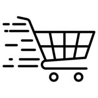 Speedy Checkout icon line vector illustration