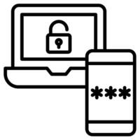Two-Factor Authentication icon line vector illustration