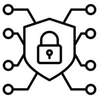 Digital Security icon line vector illustration