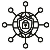 Network Security icon line vector illustration