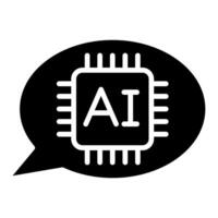 Conversational AI icon line vector illustration