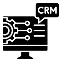 CRM System icon line vector illustration