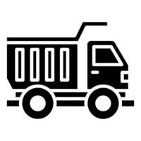 construcción camión icono línea vector ilustración