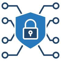 Digital Security icon line vector illustration