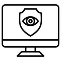 Security Monitoring icon line vector illustration