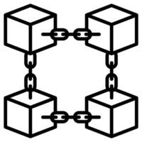 Chain of Blocks icon line vector illustration