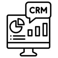 CRM Dashboard icon line vector illustration