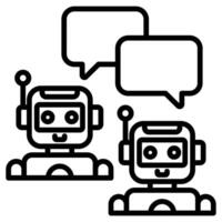 Conversation Bot icon line vector illustration