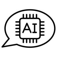 Conversational AI icon line vector illustration