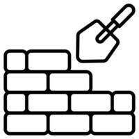 Bricklaying icon line vector illustration