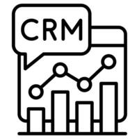 CRM Metrics icon line vector illustration