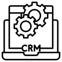 CRM Automation icon line vector illustration