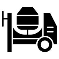 Cement Mixer icon line vector illustration