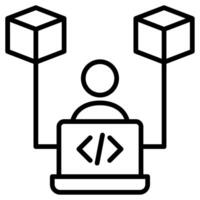 Blockchain Developer icon line vector illustration