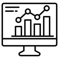 datos analítica icono línea vector ilustración