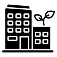 Green Building icon line vector illustration