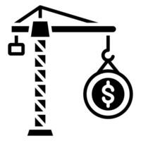 Construction Budget icon line vector illustration