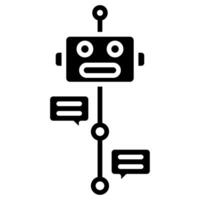 Dialog Bot icon line vector illustration