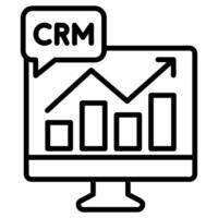 CRM Analytics icon line vector illustration
