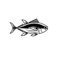 negro y blanco pescado vector