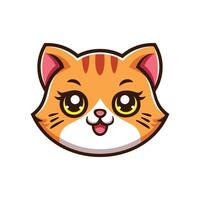 Cute cat head mascot vector illustration