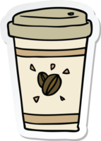 pegatina de un café para llevar de dibujos animados png