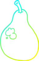 cold gradient line drawing of a cartoon pear png