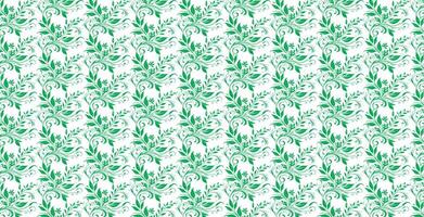 hand draw floral flower seamless pattern of green Floral leaves Spring Square style Vector Design on a white background, Curtain, carpet, wallpaper, clothing, wrapping