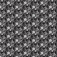 hand draw of beautiful floral ornament leaves. abstract black and white monochrome. Flower fabric seamless pattern design Element vector