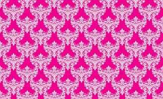 Damask Fabric textile seamless pattern pink backgground Luxury decorative Ornamental floral vintage style. Curtain, carpet, wallpaper, clothing, wrapping, textile vector