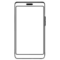 cerca arriba garabatear moderno inteligente teléfono Bosquejo. continuo negro soltero líneas dibujo Arte icono. blanco pantalla transparente antecedentes vector