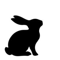 Rabbit shadow silhouette. Bunny black side design for happy easter egg day on transparent background vector