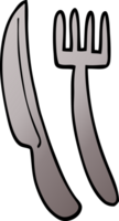 tecknad doodle kniv och gaffel png