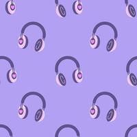 Headphones music seamless pattern vector