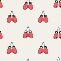 Red boxing gloves seamless pattern vector