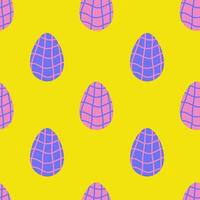 Modern Easter seamless pattern with checkered egg vector