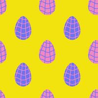 Modern Easter seamless pattern with checkered egg vector