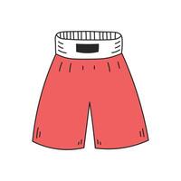 Red boxing shorts vector illustration