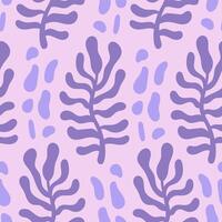 Purple botanical groovy seamless pattern vector