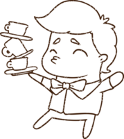 Waiter Charcoal Drawing png