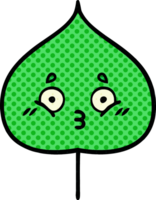 comic book style cartoon of a expressional leaf png