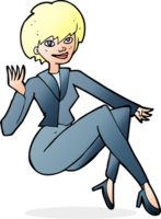 cartoon businesswoman sitting png