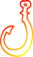 warm gradient line drawing of a cartoon hook png