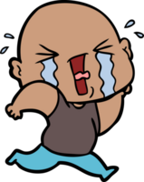 cartoon crying bald man png